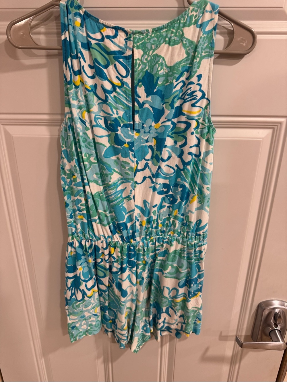 Lilly Pulitzer Blue & Green Sleeveless Tassel Romper XS - Picture 5 of 6
